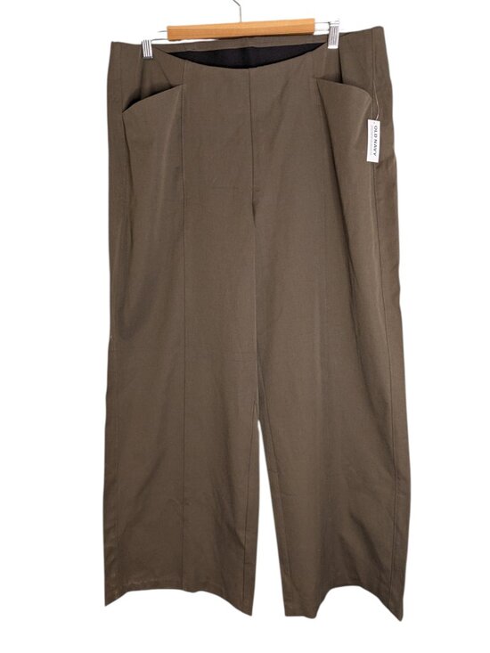 Old Navy Pants - NWT Old Navy Pixie Pull On Pants Womens XL Wide Leg High Rise Olive Green